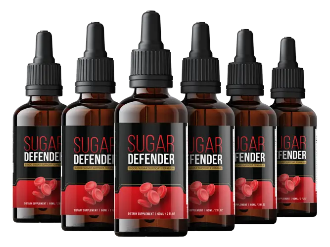 Six bottles of Sugar Defender blood sugar support drops, best value pack
